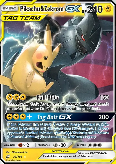 Pikachu e Zekrom GX